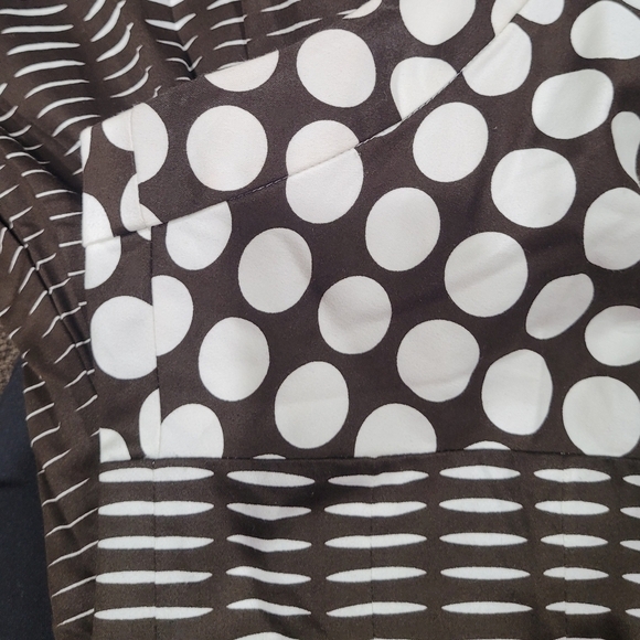 Calvin Klein Brown/White Polkadot Halter Summer Dress Women's Sz 12 - Picture 6 of 10